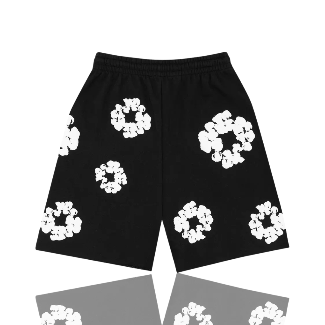 Denim Tears Black ‘The Cotton Wreath’ Shorts