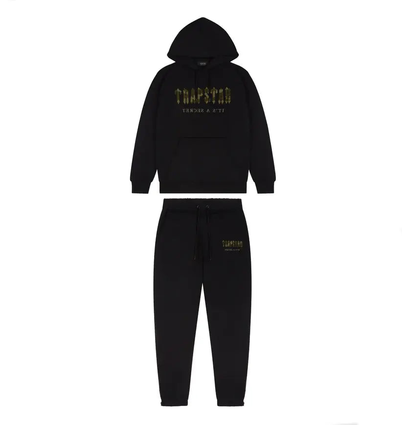 Trapstar Chenille Decoded Hoodie Tracksuit - (BLACK CAMO MILITARY EDITION) Trapstar