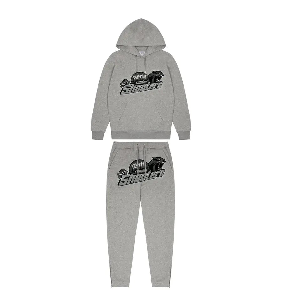 Trapstar Shooters Hoodie Tracksuit - (GREY MONOCHROME EDITION) Trapstar