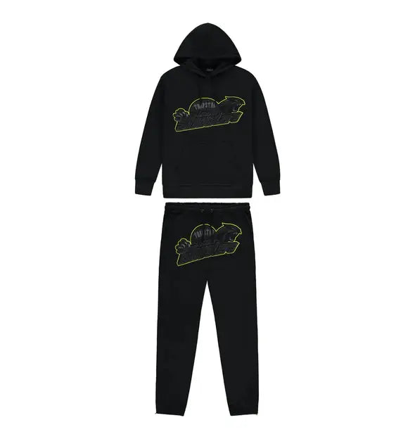 Trapstar Shooters Hoodie Tracksuit - (BLACK/LIME) Trapstar