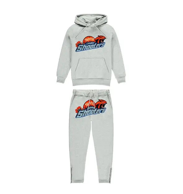 Trapstar Shooters Hoodie Tracksuit - (GREY/ORANGE) Trapstar