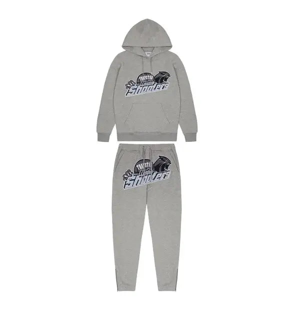Trapstar Shooters Hoodie Tracksuit - (GREY/SKY BLUE) Trapstar