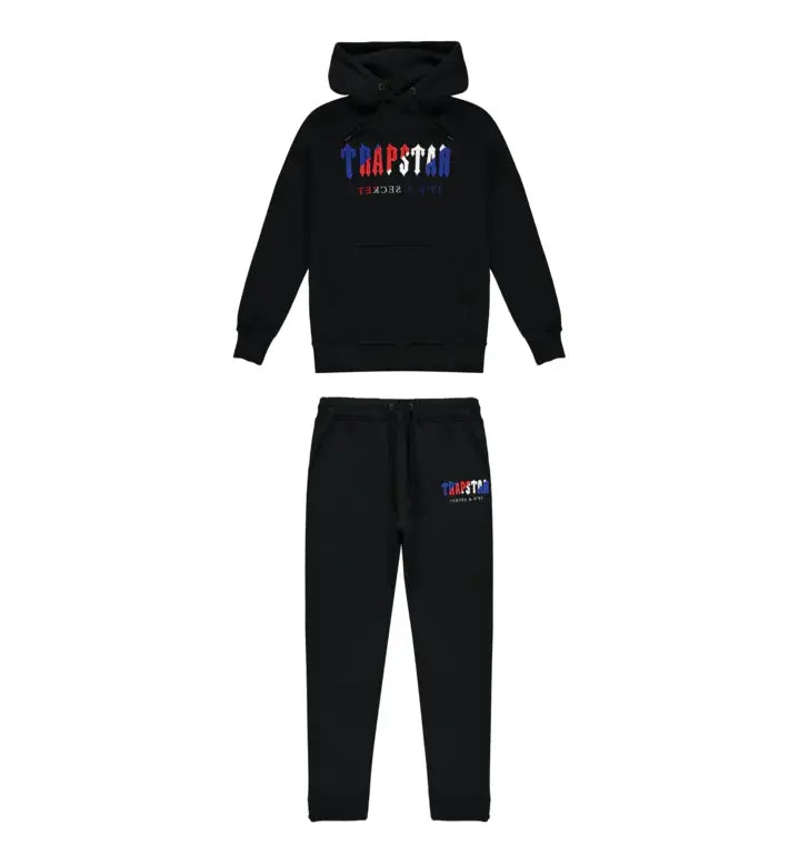 Trapstar Chenille Decoded Hoodie Tracksuit - (BLACK REVOLUTION) Trapstar