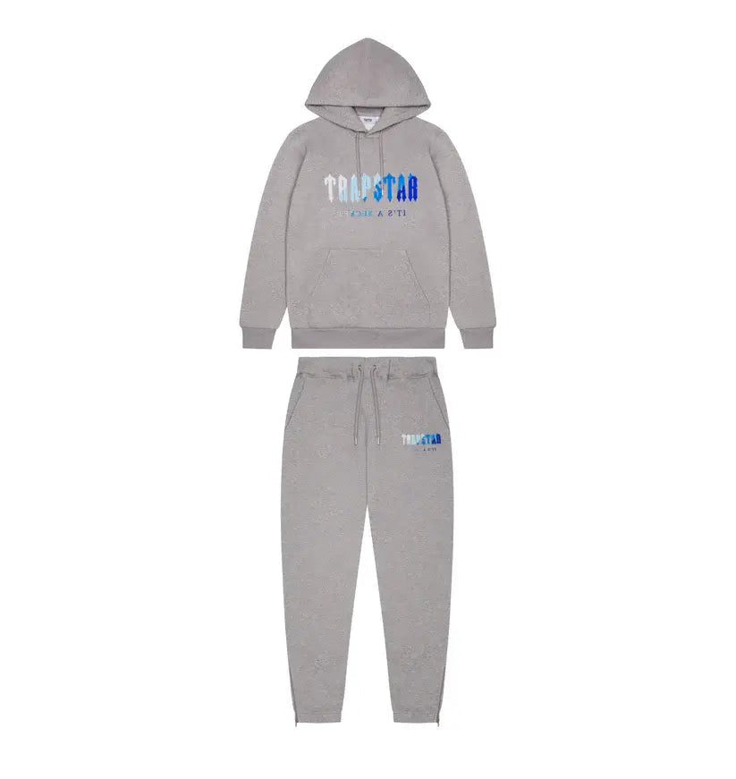 Trapstar Chenille Decoded Hoodie Tracksuit - (GREY ICE FLAVOURS) Trapstar