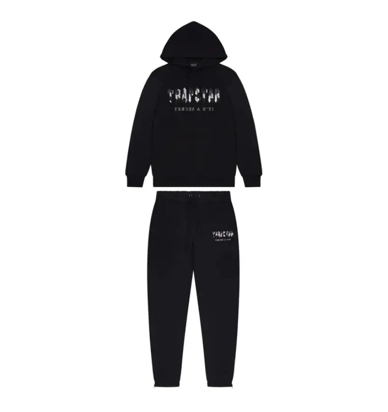 Trapstar Chenille Camo Decoded Hooded Anniversary Tracksuit - (BLACK) Trapstar