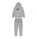 Trapstar Chenille Decoded Hoodie Tracksuit - (GREY/RED) Trapstar