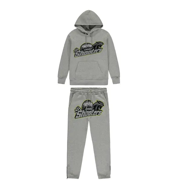 Trapstar Shooters Hoodie Tracksuit - (GREY/LIME) Trapstar