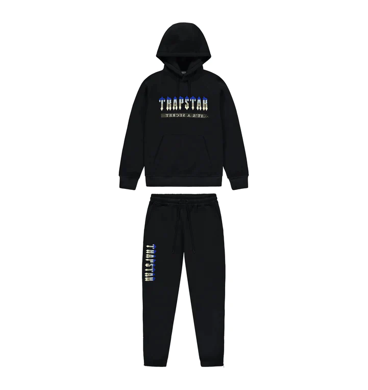 Trapstar Chenille Decoded 2.0 Hoodie Tracksuit - (BLACK ICE EDITION)