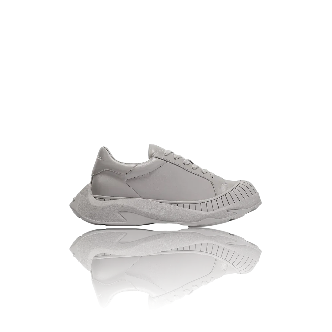 Grey Leather Sneakers