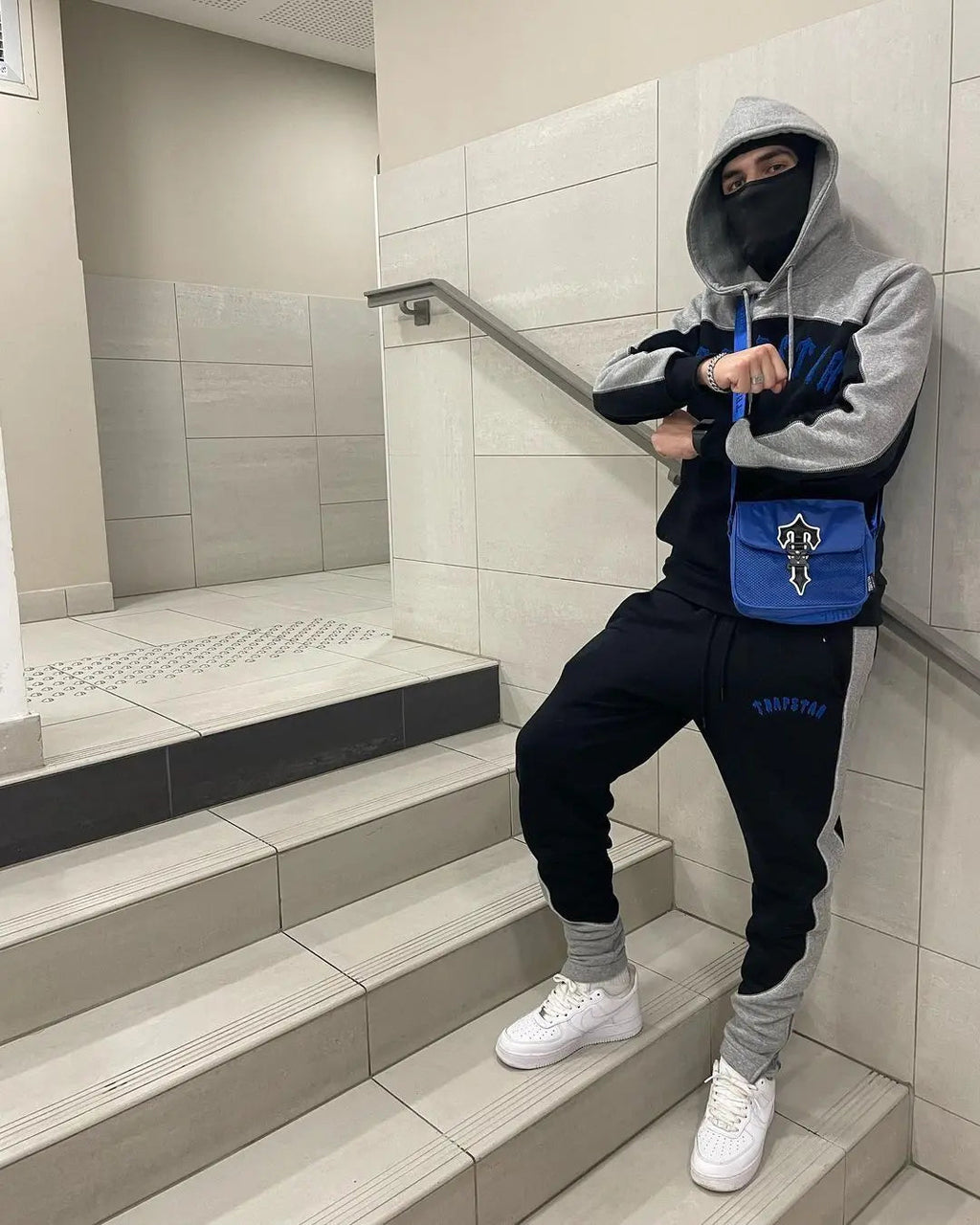 Trapstar Irongate Arch Tracksuit - (BLACK/BLUE/GREY) Trapstar