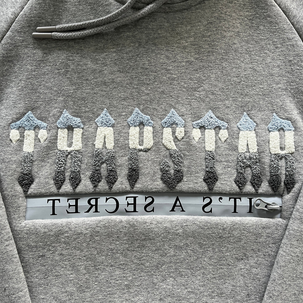 Trapstar Chenille Decoded 2.0 Hoodie Tracksuit - (GREY/ICE BLUE)