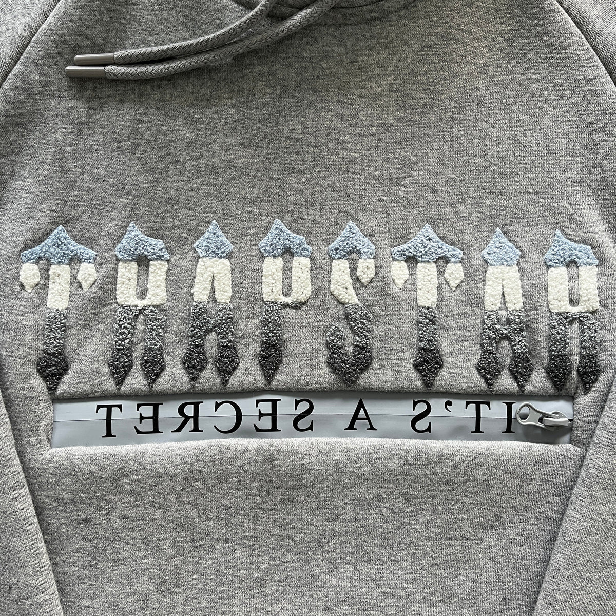 Trapstar Chenille Decoded 2.0 Hoodie Tracksuit - (GREY/ICE BLUE)