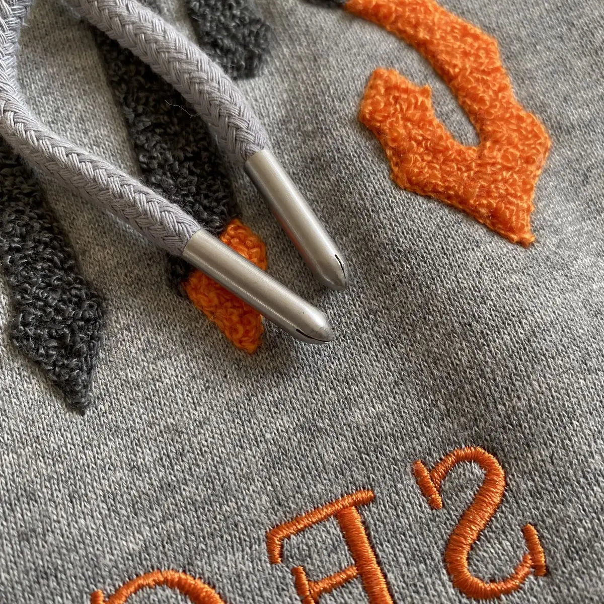 Trapstar Chenille Decoded Hoodie Tracksuit - (GREY/ORANGE EDITION) Trapstar