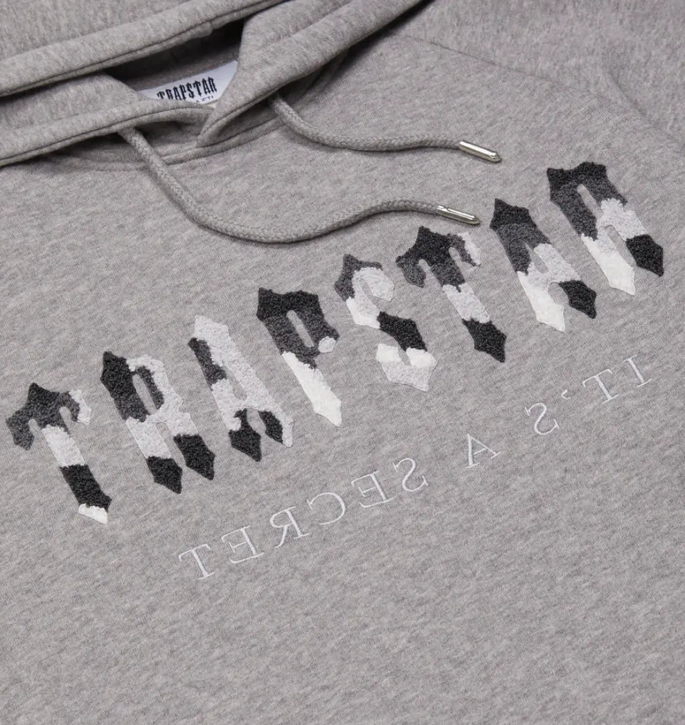 Trapstar Chenille Camo Decoded Hooded Anniversary Tracksuit - (GREY) Trapstar