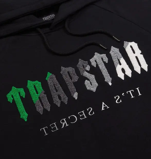 Trapstar Chenille Decoded Hoodie Tracksuit - (BLACK/GREEN) Trapstar