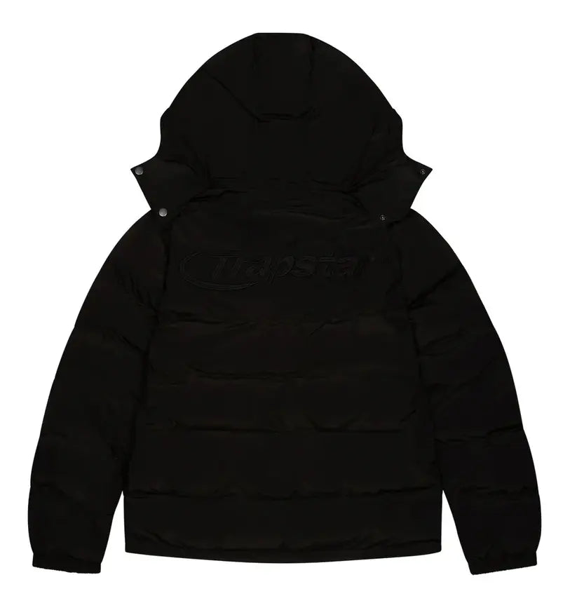 Trapstar Hyperdrive Detachable Hooded Puffer Jacket - (TRIPLE BLACK) Wreps