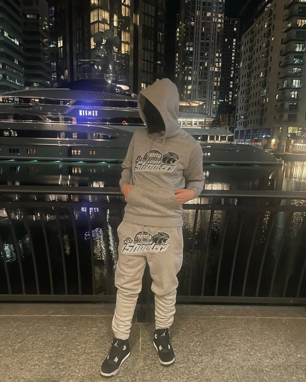 Trapstar Shooters Hoodie Tracksuit - (GREY/SKY BLUE) Trapstar