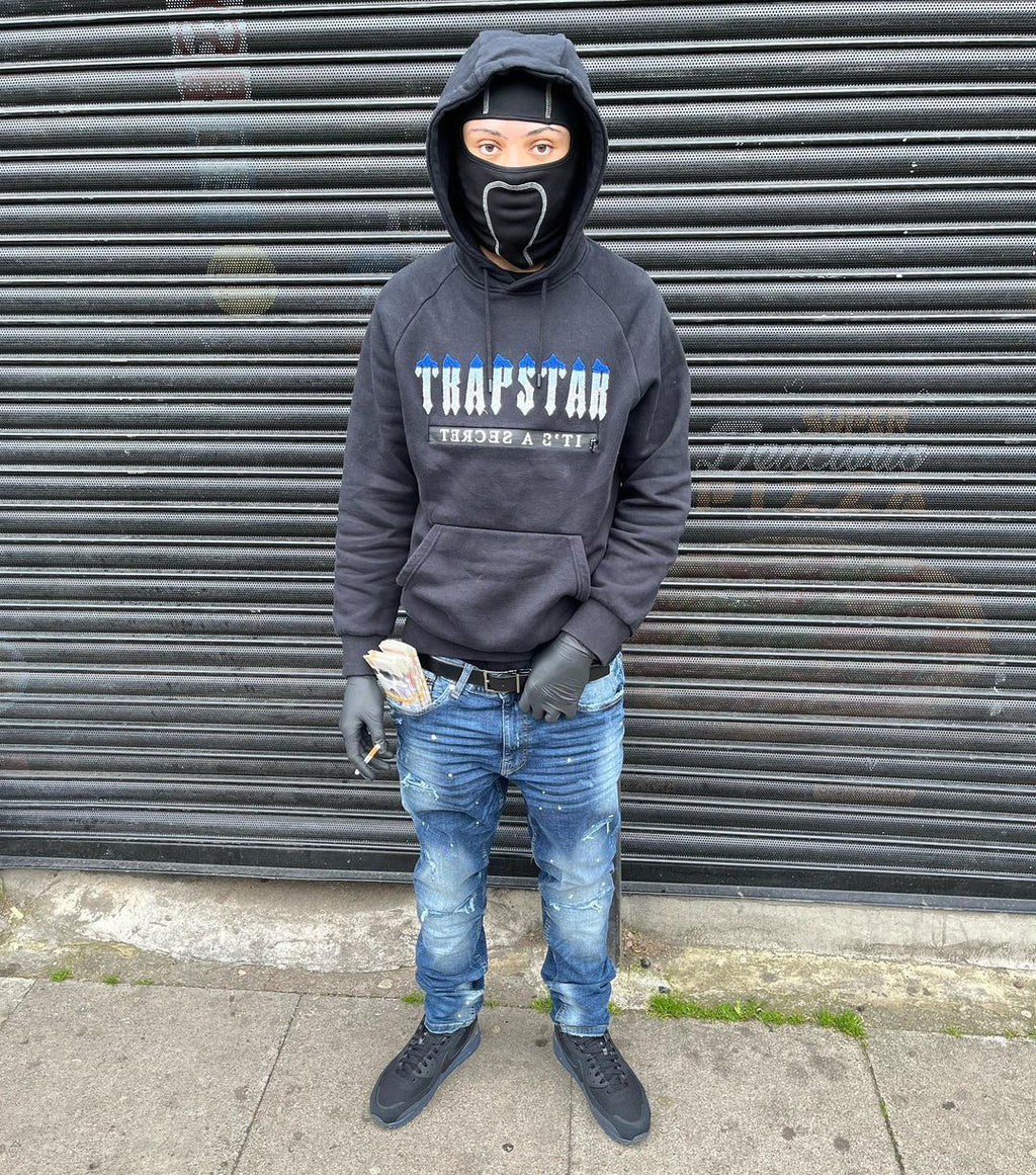 Trapstar Chenille Decoded 2.0 Hoodie Tracksuit - (BLACK ICE EDITION)