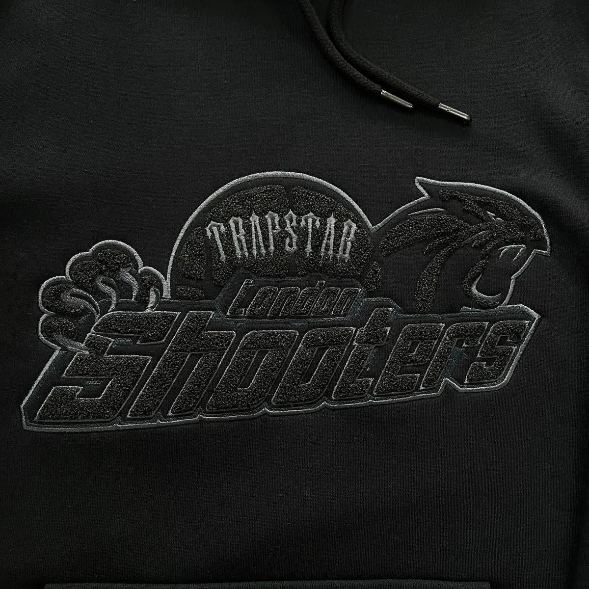 Trapstar Shooters Hoodie Tracksuit - (BLACK MONOCHROME EDITION) Trapstar