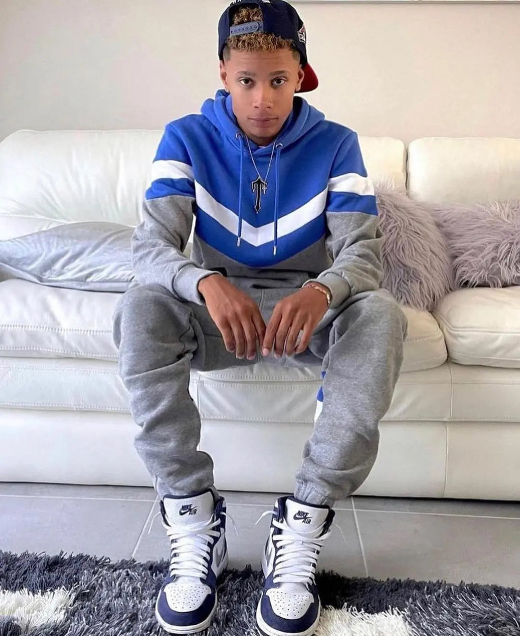 Trapstar V Stripe Tracksuit - (BLACK/BLUE/GREY) Trapstar