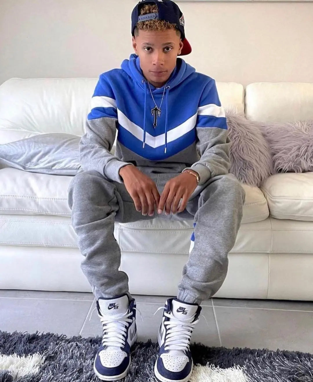 Trapstar V Stripe Tracksuit - (BLACK/BLUE/GREY) Trapstar