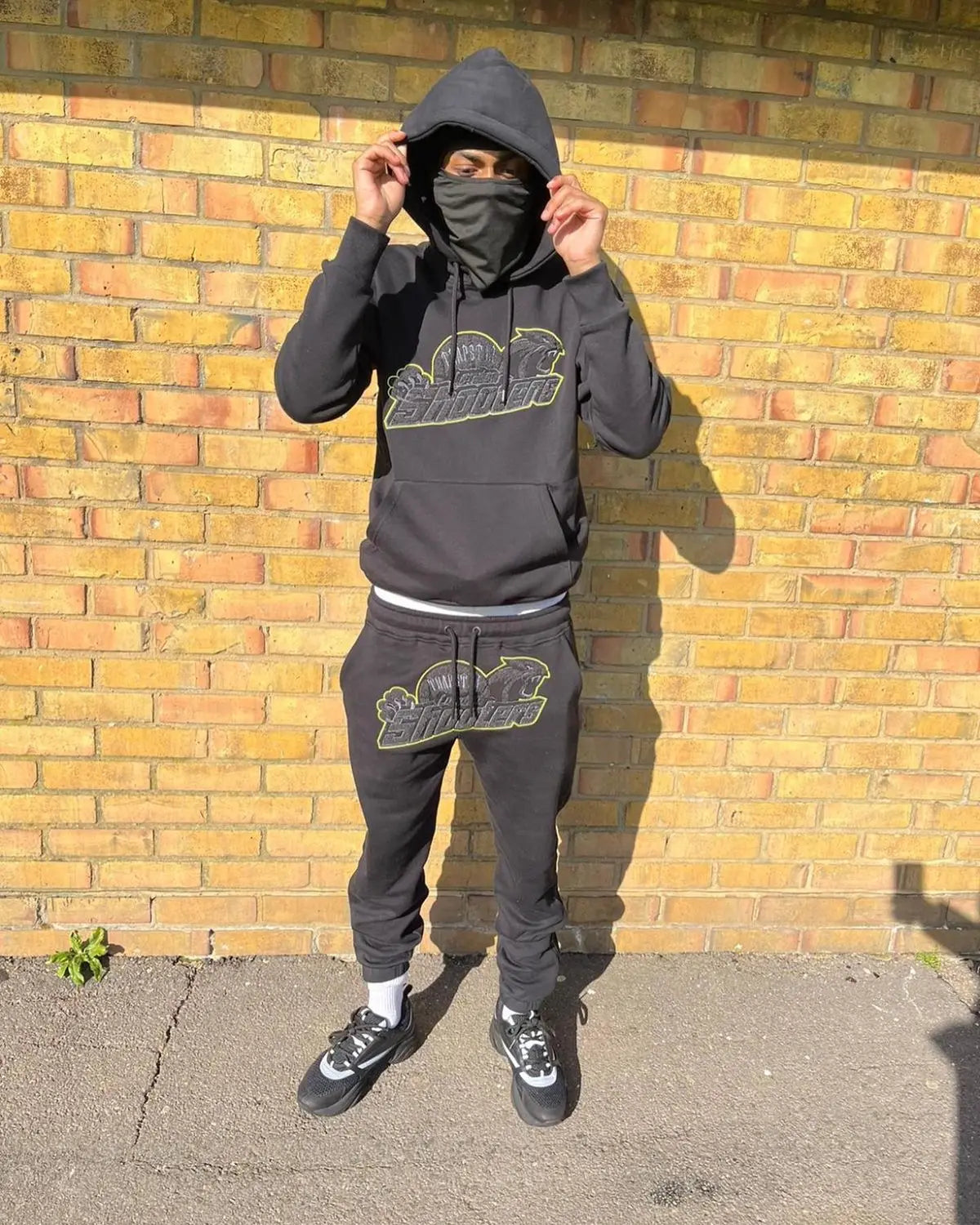 Trapstar Shooters Hoodie Tracksuit - (BLACK/LIME) Trapstar