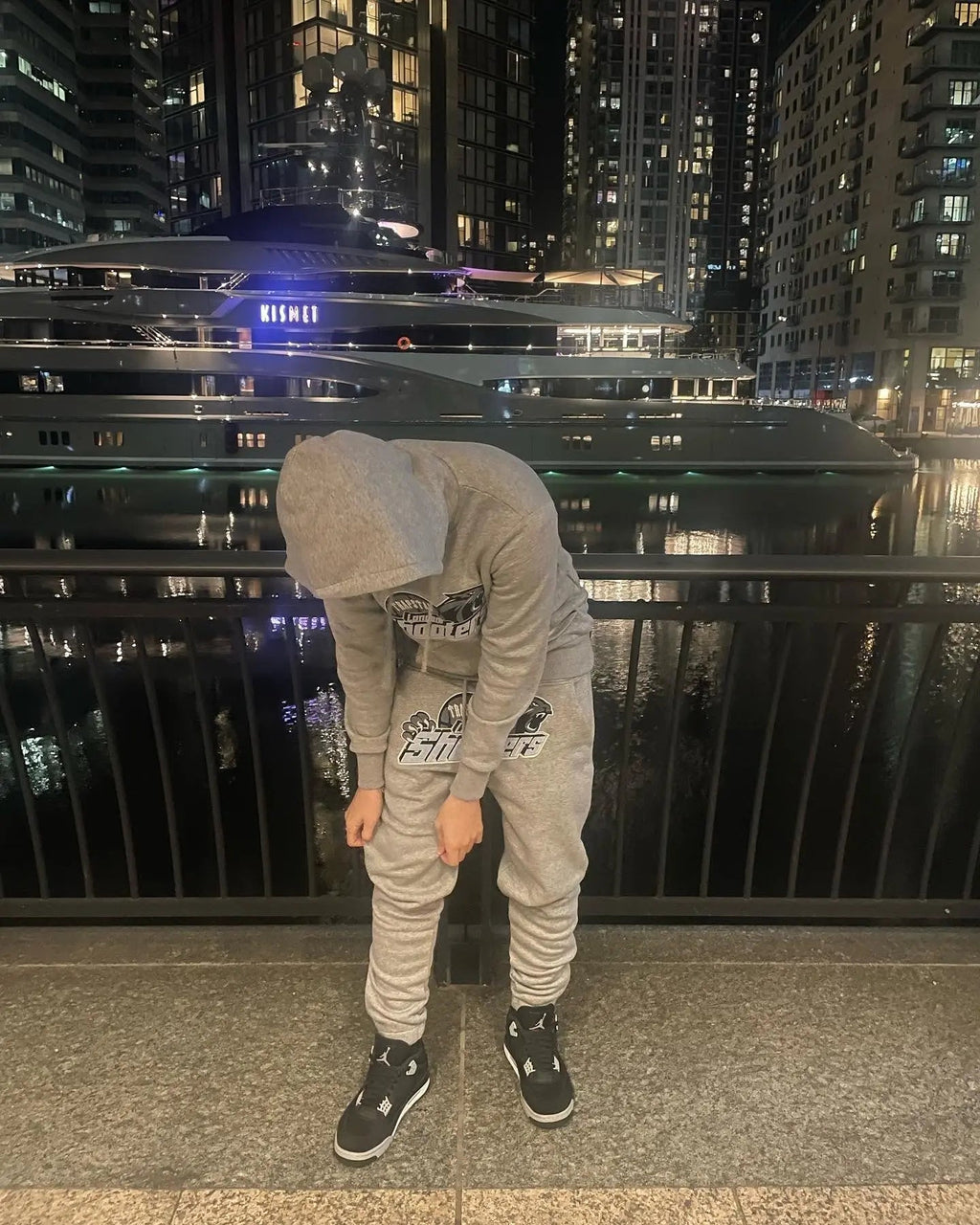 Trapstar Shooters Hoodie Tracksuit - (GREY/SKY BLUE) Trapstar