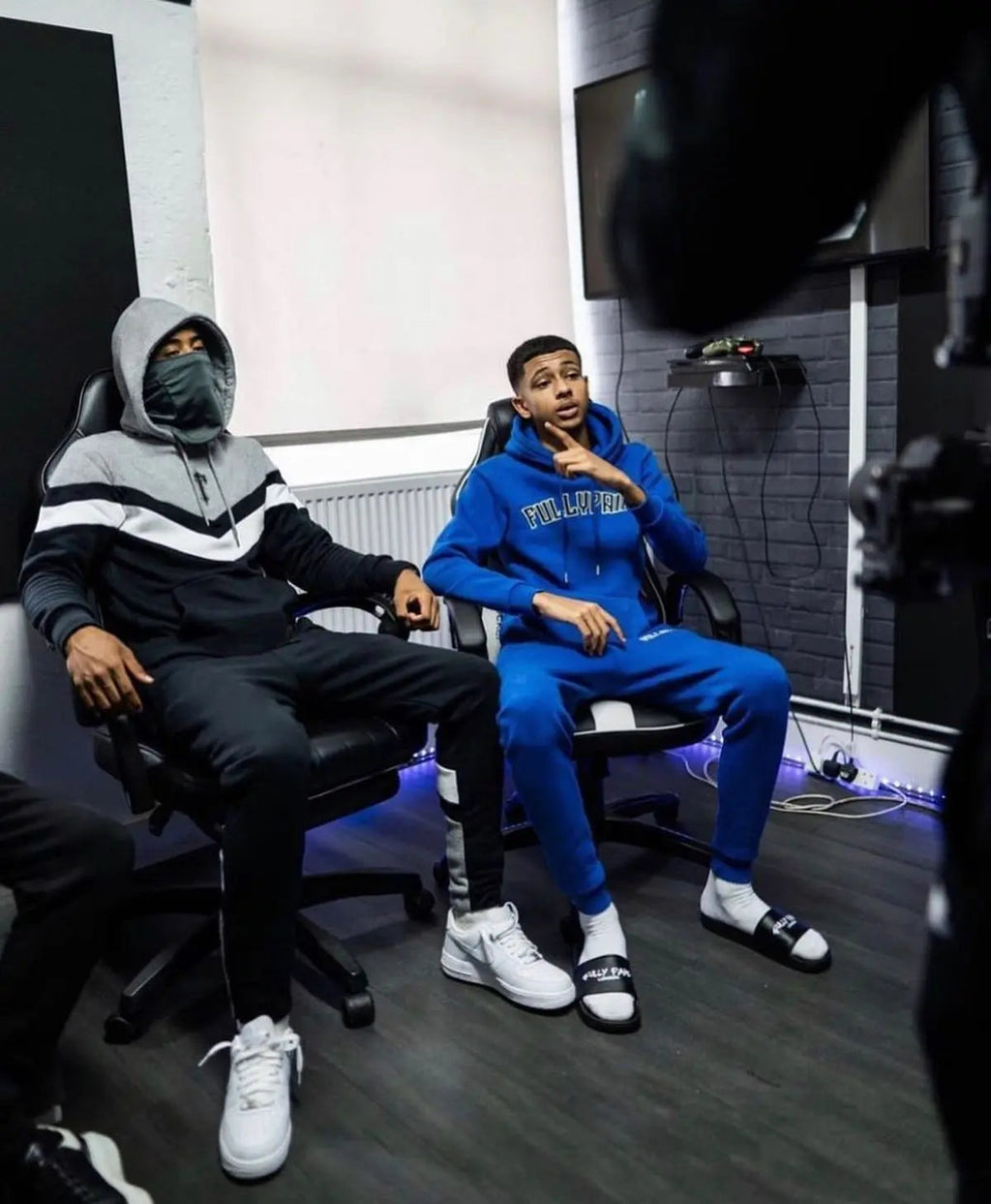 Trapstar V Stripe Tracksuit - (BLACK/WHITE/MARL GREY) Trapstar