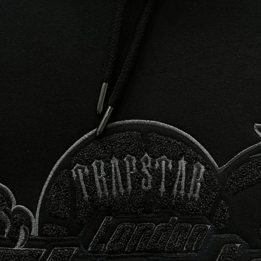 Trapstar Shooters Hoodie Tracksuit - (BLACK MONOCHROME EDITION) Trapstar