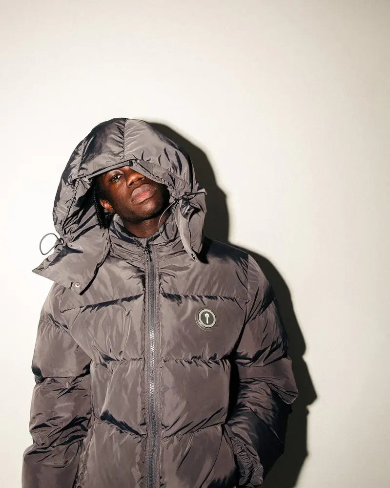 Trapstar Irongate Detachable Hooded Puffer Jacket - (STONE GREY) Wreps