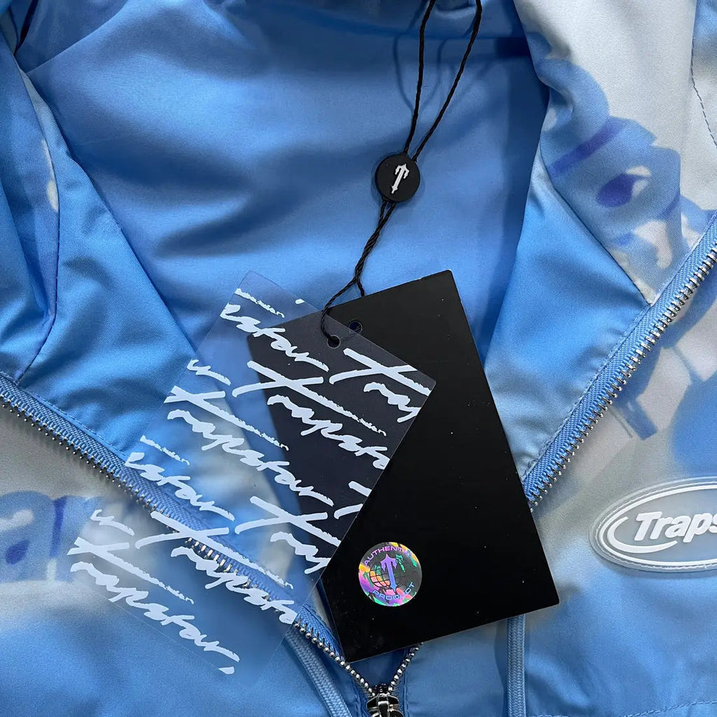 Trapstar Hyperdrive Cloud Windbreaker Jacket - (BLUE/WHITE) Wreps