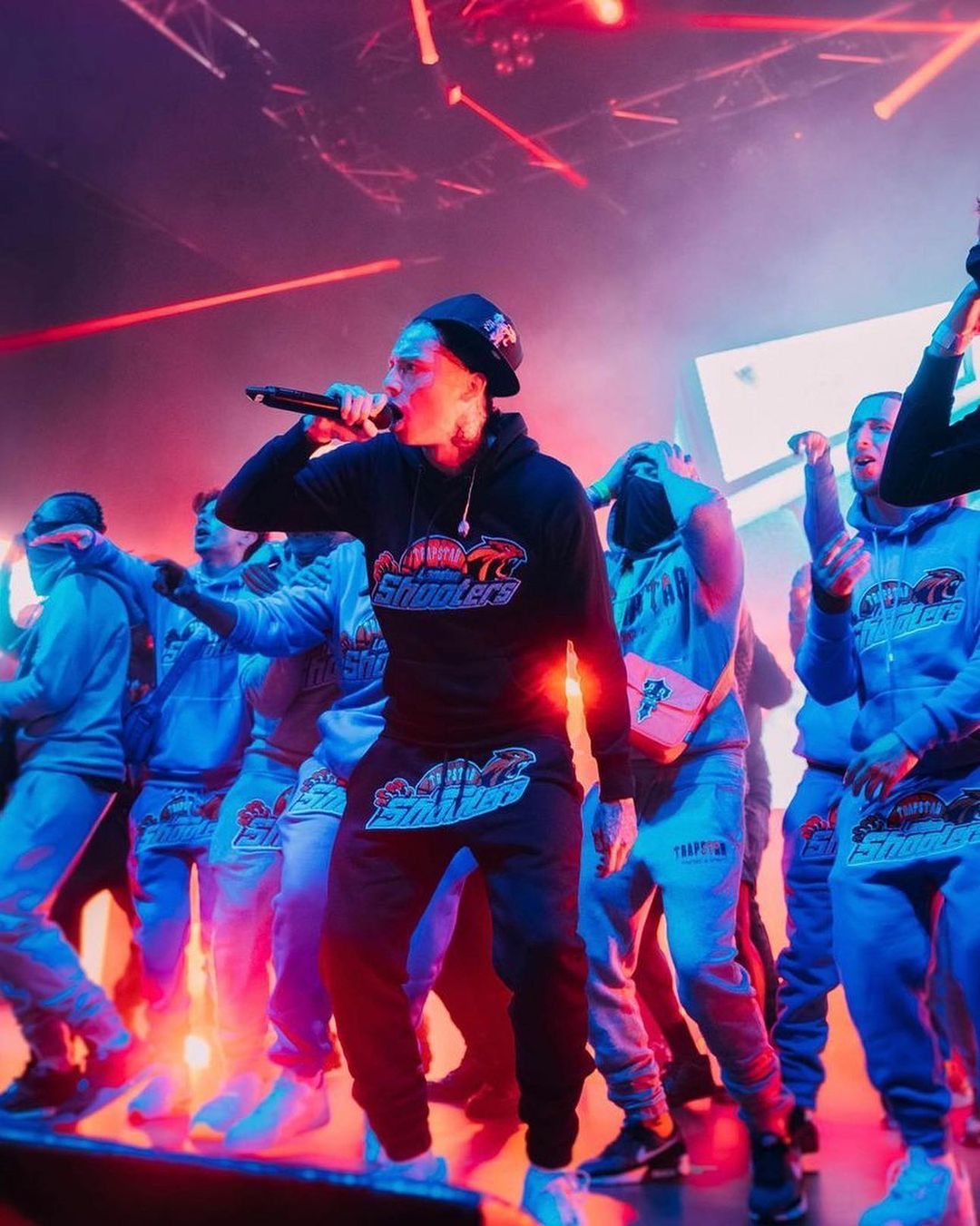 Trapstar Shooters Hoodie Tracksuit - (BLACK/ORANGE)