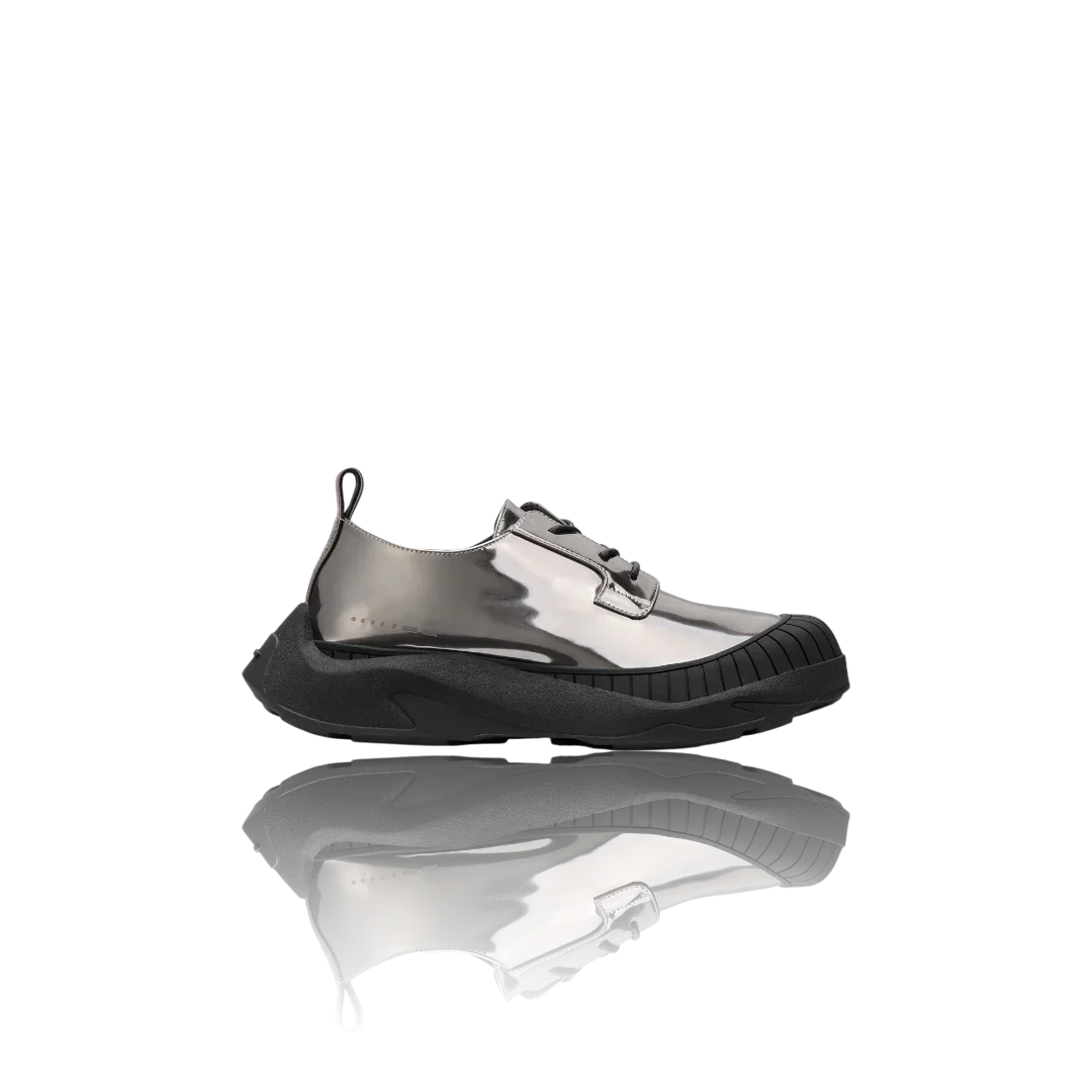 Gunmetal Patent-Leather Oxford Shoes