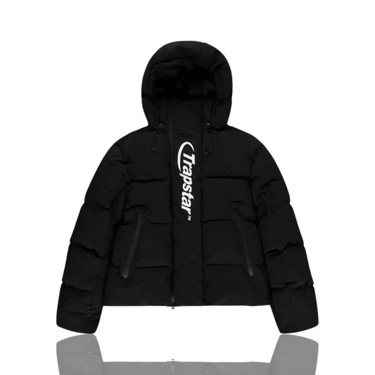 Trapstar Black and White Hyperdrive Technical Hooded Puffer Jacket
