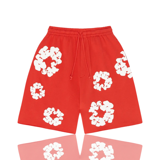 Denim Tears Red ‘The Cotton Wreath’ Shorts