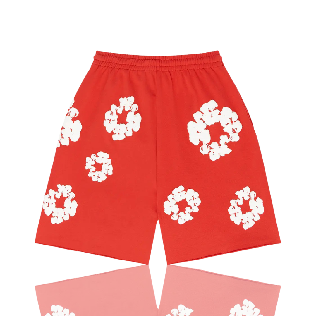 Denim Tears Red ‘The Cotton Wreath’ Shorts