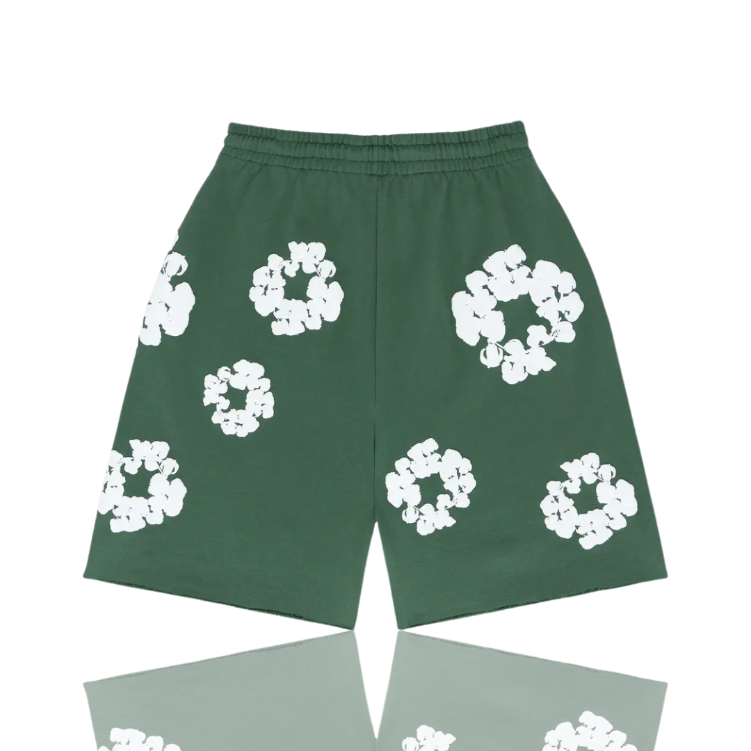 Denim Tears Green ‘The Cotton Wreath’ Shorts