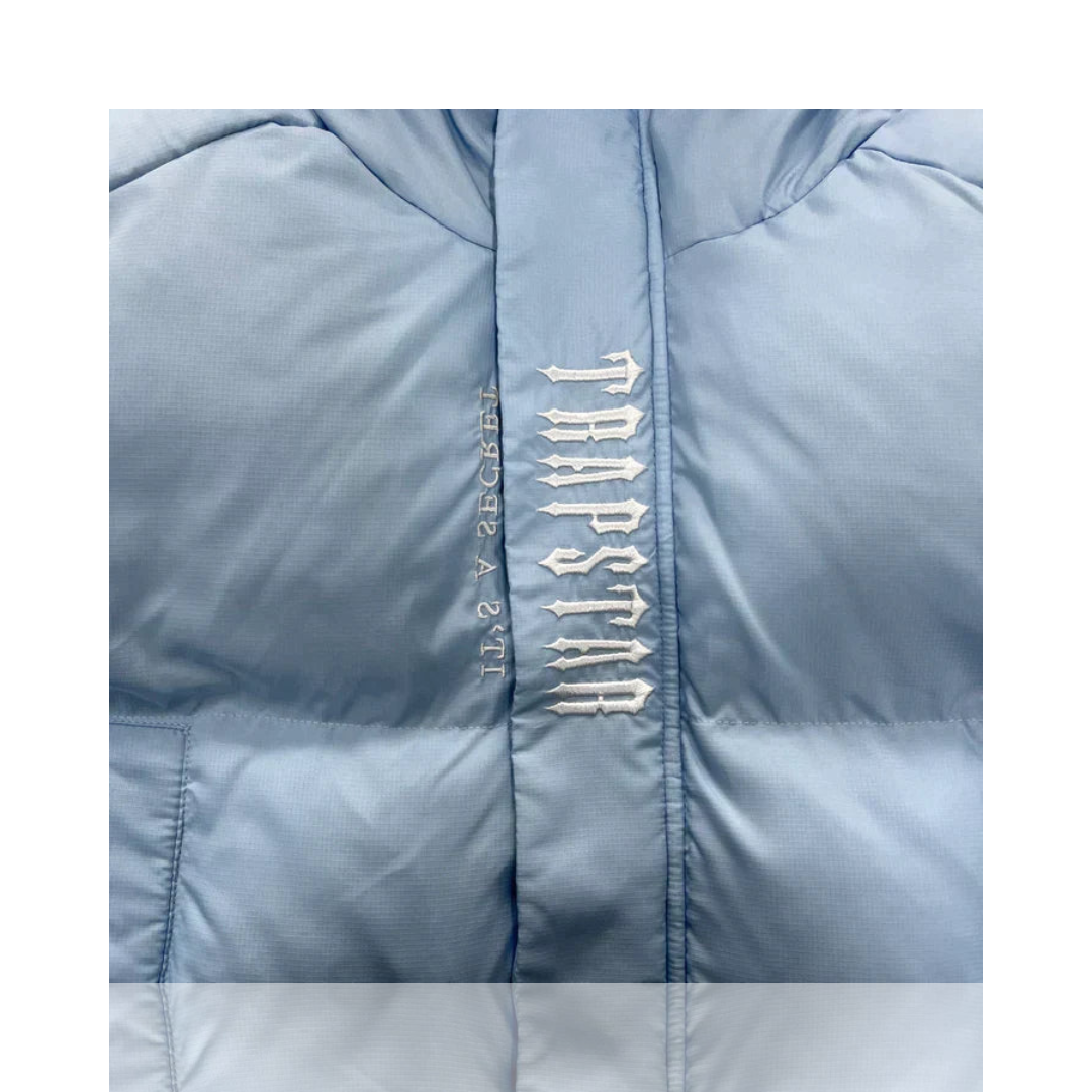 Trapstar Women's Ice Blue Decoded 2.0 Hooded Puffer Jacket