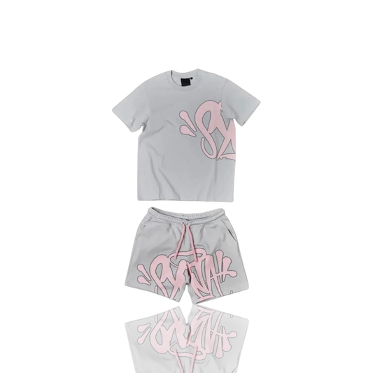 Grey & Pink Syna Short Set