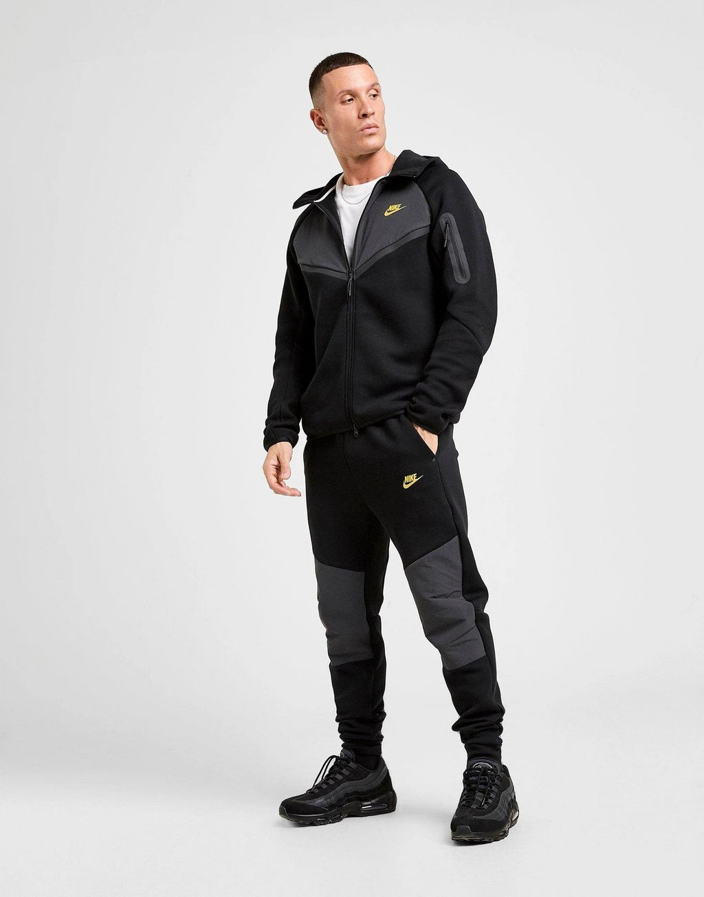 Tech Fleece Tracksuit - Black/Dark Smoke Grey/Neon Yellow