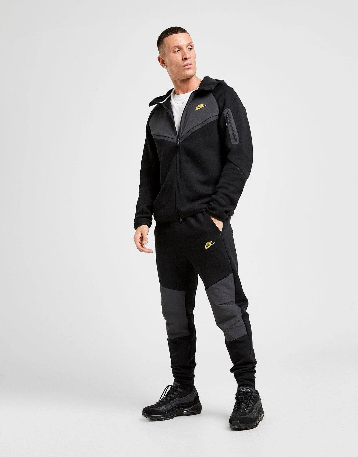 Tech Fleece Tracksuit - Black/Dark Smoke Grey/Neon Yellow