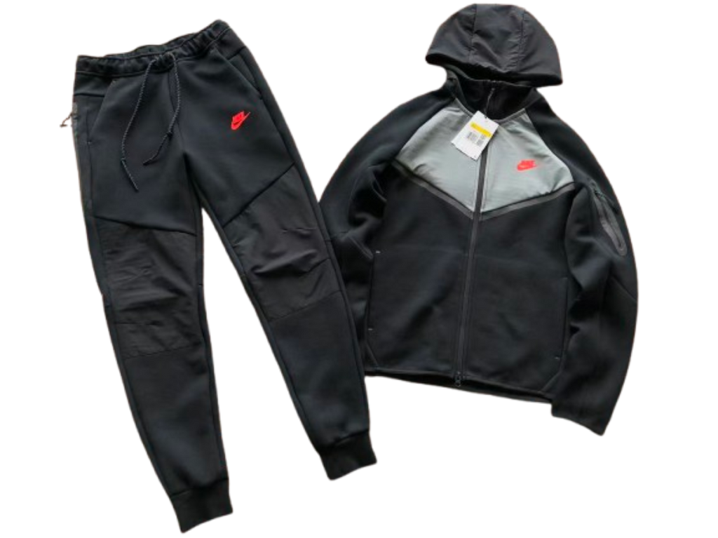 Tech Fleece Tracksuit - Black & Dark Smoke Grey