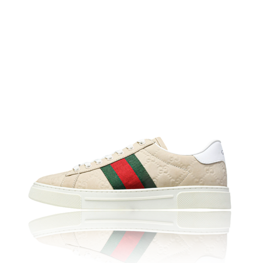 Guссi Ace Web Embossed Monogram 'Beige'