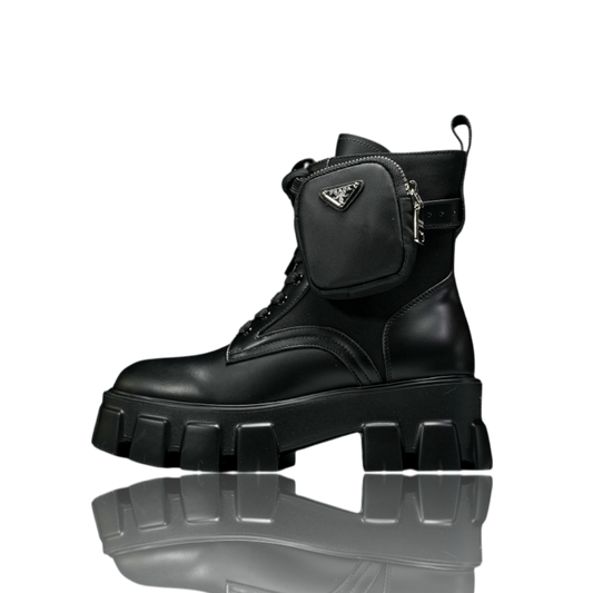 Prada Monolith brushed Boots 'With Pouch'