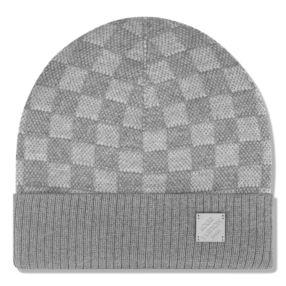 LV Beanie & Scarf Set - Grey